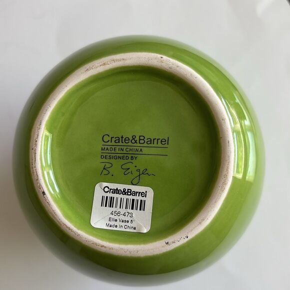 Crate and Barrel Ellie Lime Green Ruffle Edge Vase B. Eigen Design - Picture 5 of 7